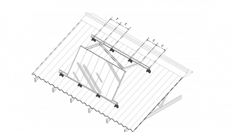 Diagram of solar panels on a roof