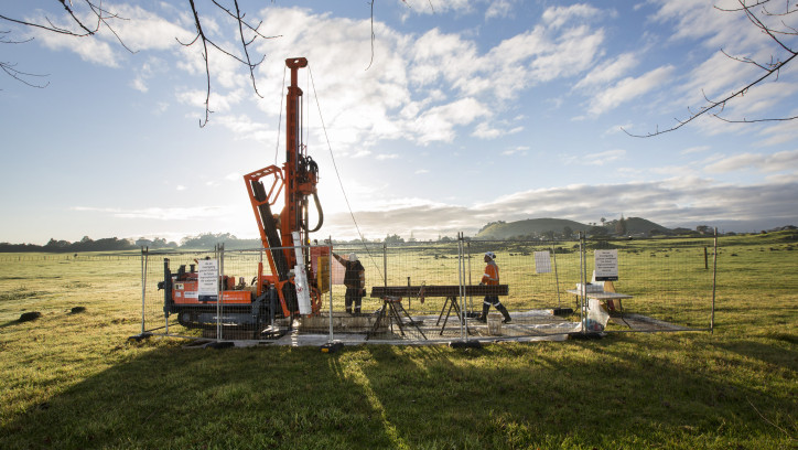 Machinery being used to investigate ground conditions