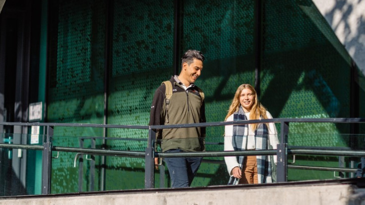 two friends walking