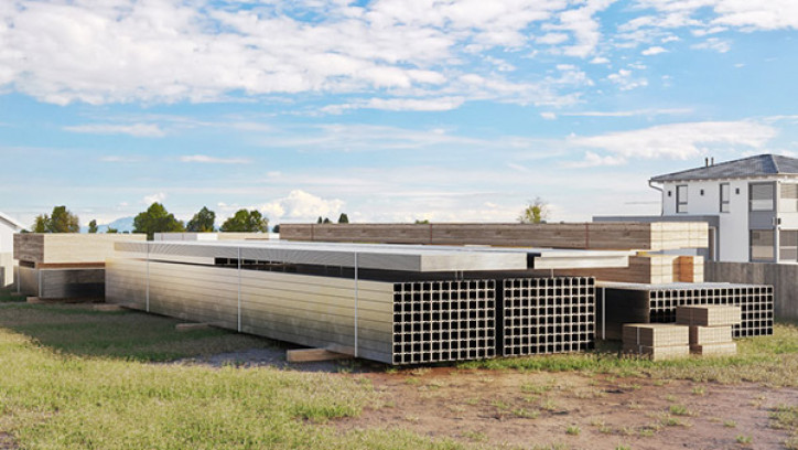 Stacks of timber and steel framing