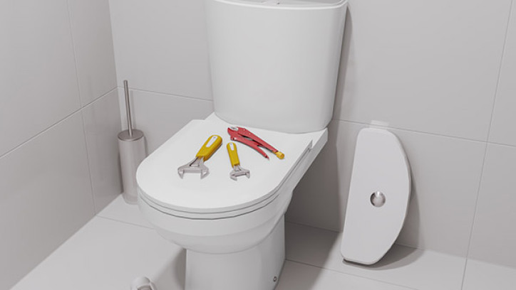 Toilet with tools