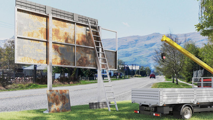 Removal of a large roadside sign