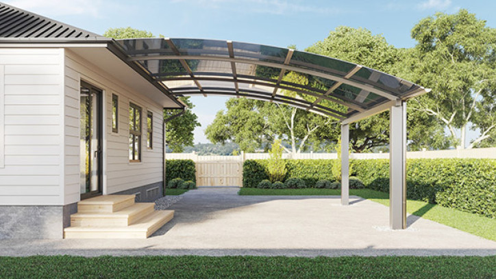 Small house with modern style porch