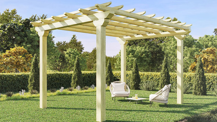 Pergola in a garden area