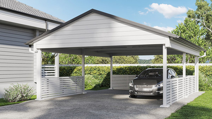 Carport next to house