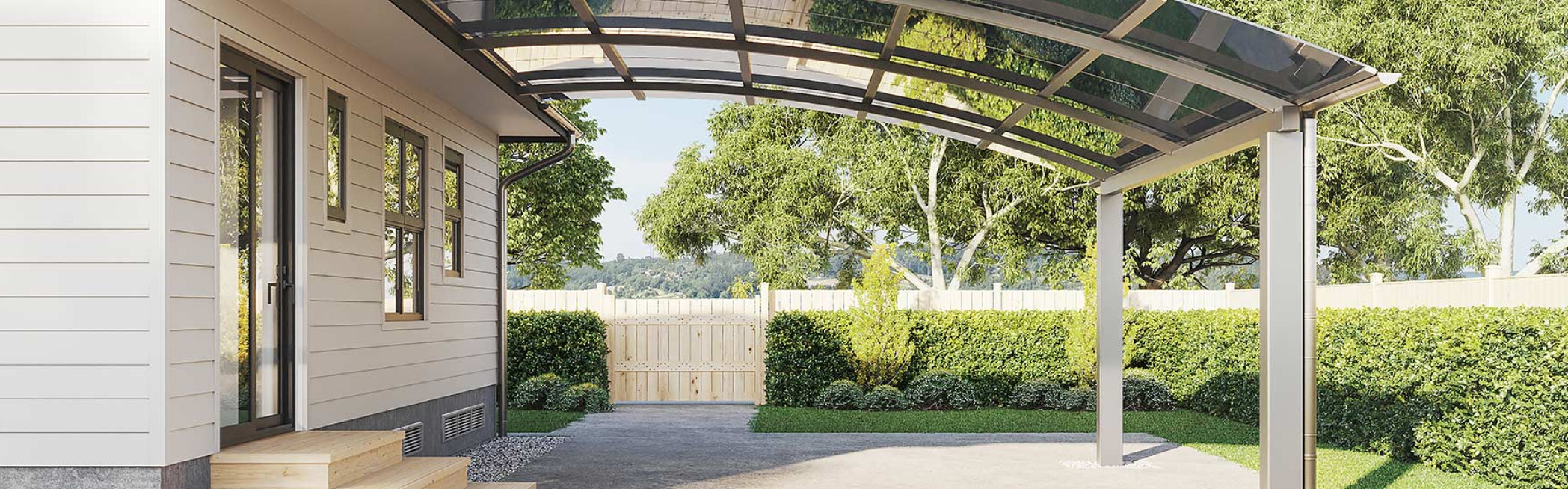 Carport attached to house.